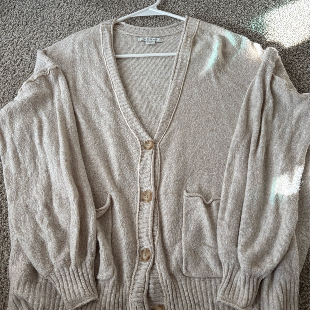 American Eagle Outfitters Light Tan Cardigan